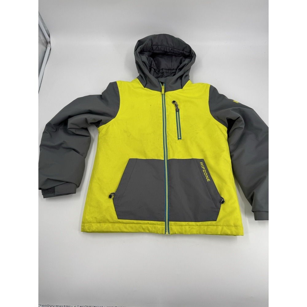 Ripzone Core 5K‎ Youth Yellow / Gray Hooded Zip Snowboarding Ski Jacket Large